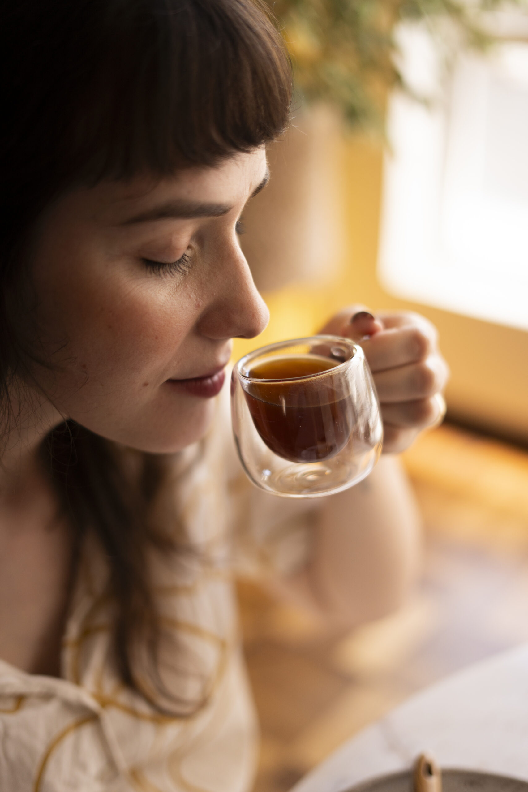 Woman enjoying coffee