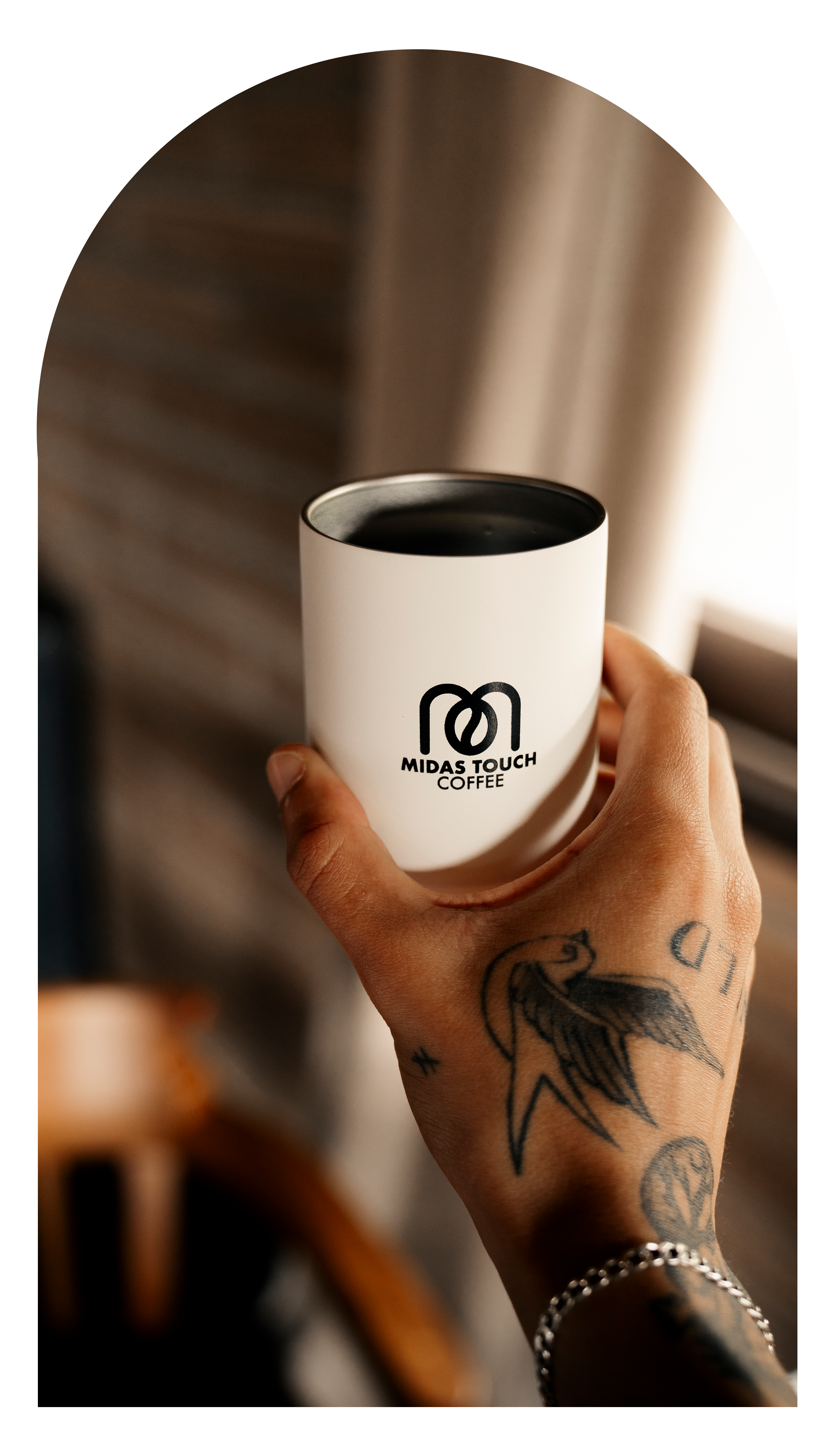 Coffee cup made of coffee beans
